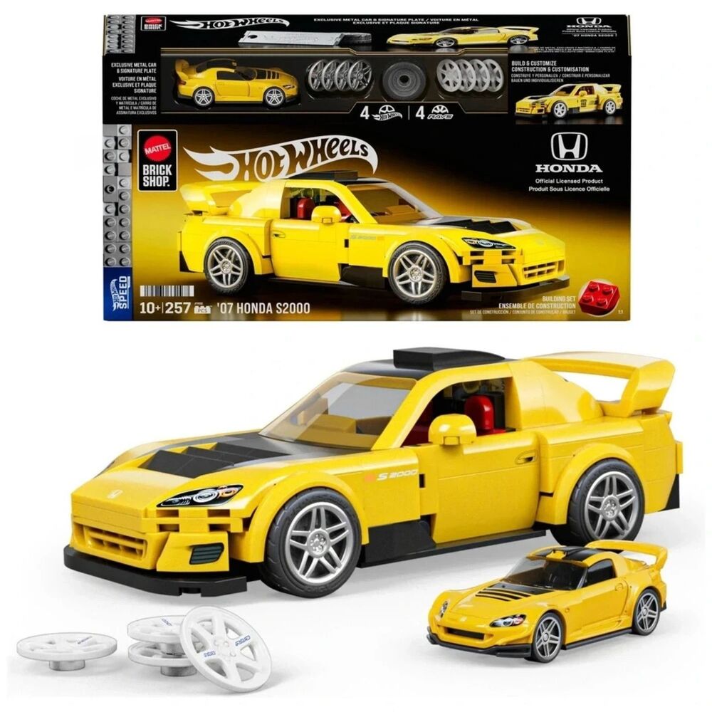 Hot Wheels Brick Shop '07 Honda S2000 Building Set 257 Pieces Exclusive Car